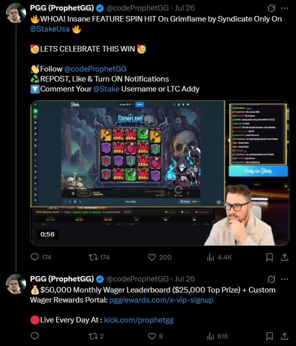 Example of replying to your own post with your referral link so it stays at the top of the comments